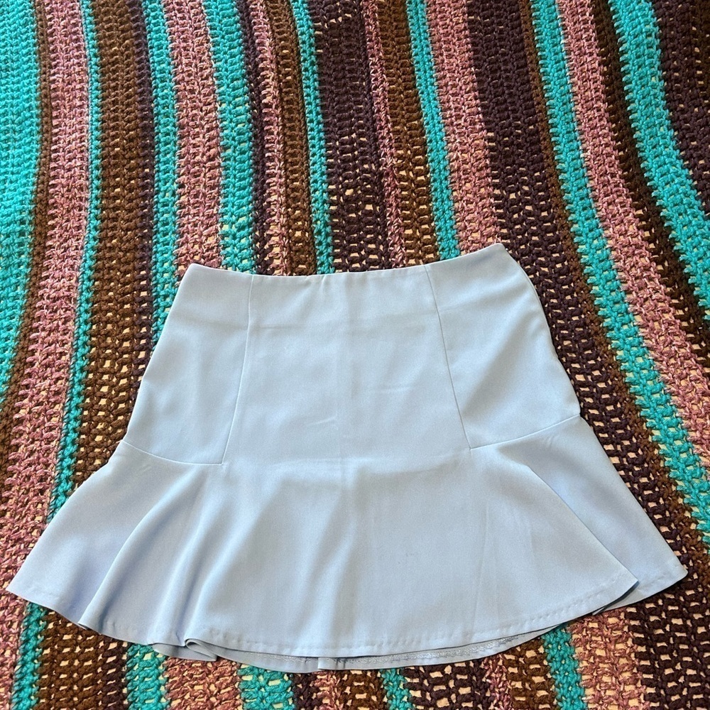 Sfera Blue Skirt with bottom flare and side zipper, Size European Medium - Picture 2 of 8